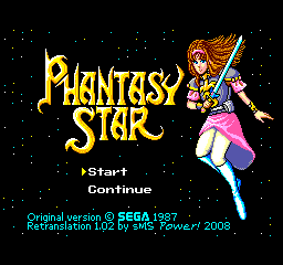 Phantasy Star (English Translation) Title Screen